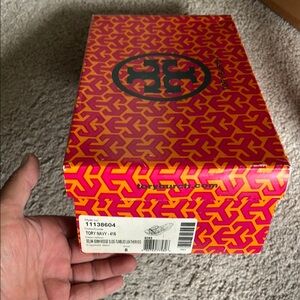 Tory Burch Navy Wedge Slides